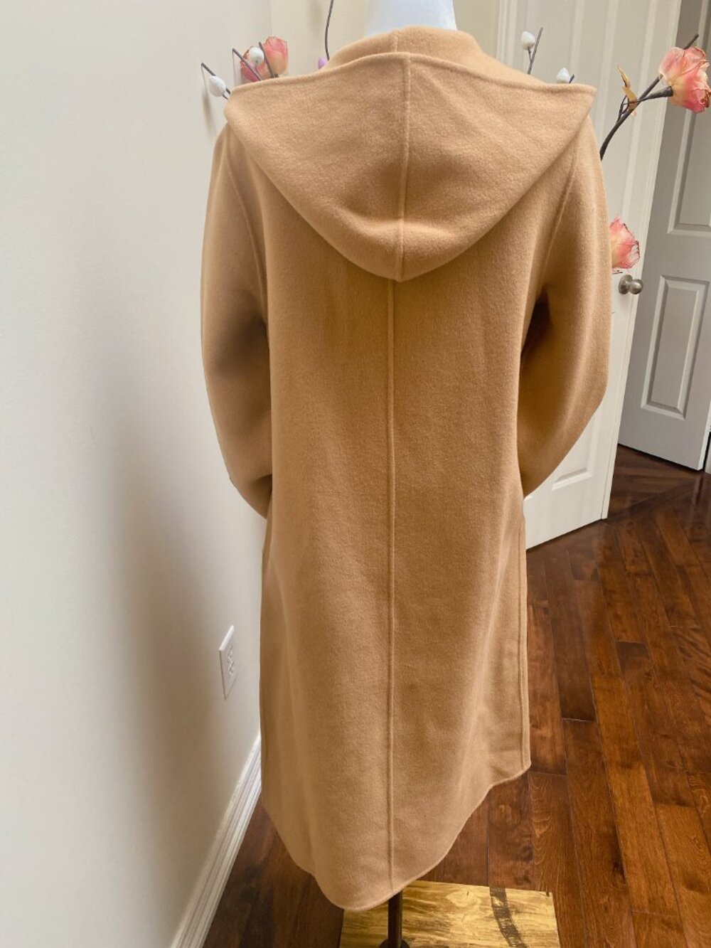NWT Women’s Camel Double Sided Wool Coat with Hood Winter Overcoat - Picture 7 of 9